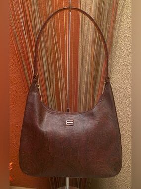 Etro Milano- Vintage  - EUC - Shoulder Bag with Tortoise Resin Shoulder Strap